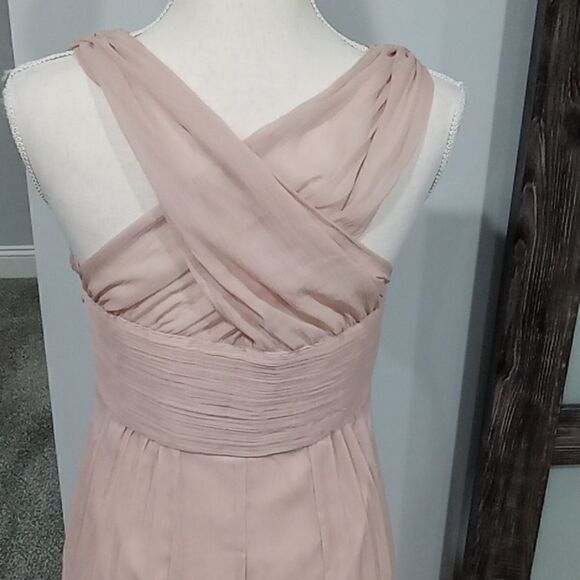 Asos Design floor length sleeveless tulle formal dress in champagne size 6 NWT - Picture 4 of 4